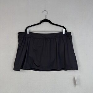 Lands End Swim Skirt Womens 22W Black Built In Brief Elastic Waist Swimwear Xtra